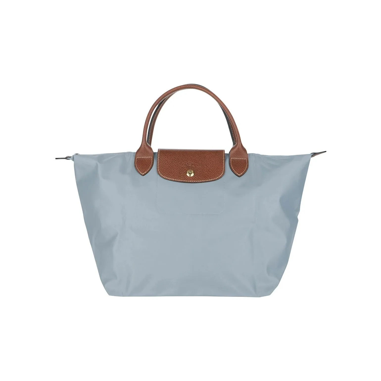 LONGCHAMP Le Pliage Polyamide Canvas With Leather Trim Dumpling Bag Handbags Medium Size Women's Steel Gray