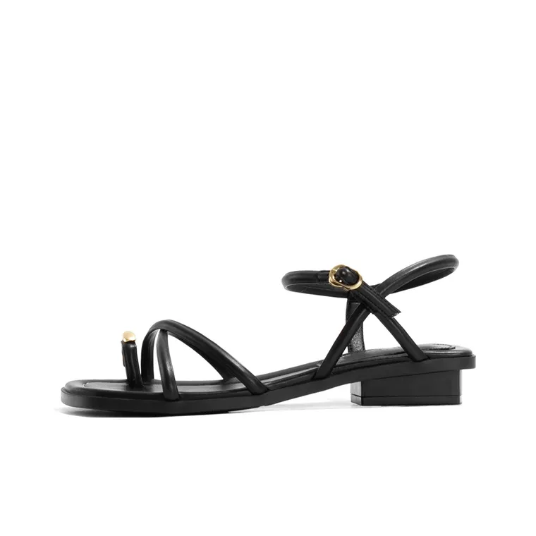 Old Meow Square Toe Chunky Heel, One Strap Sandals 3cm Women's