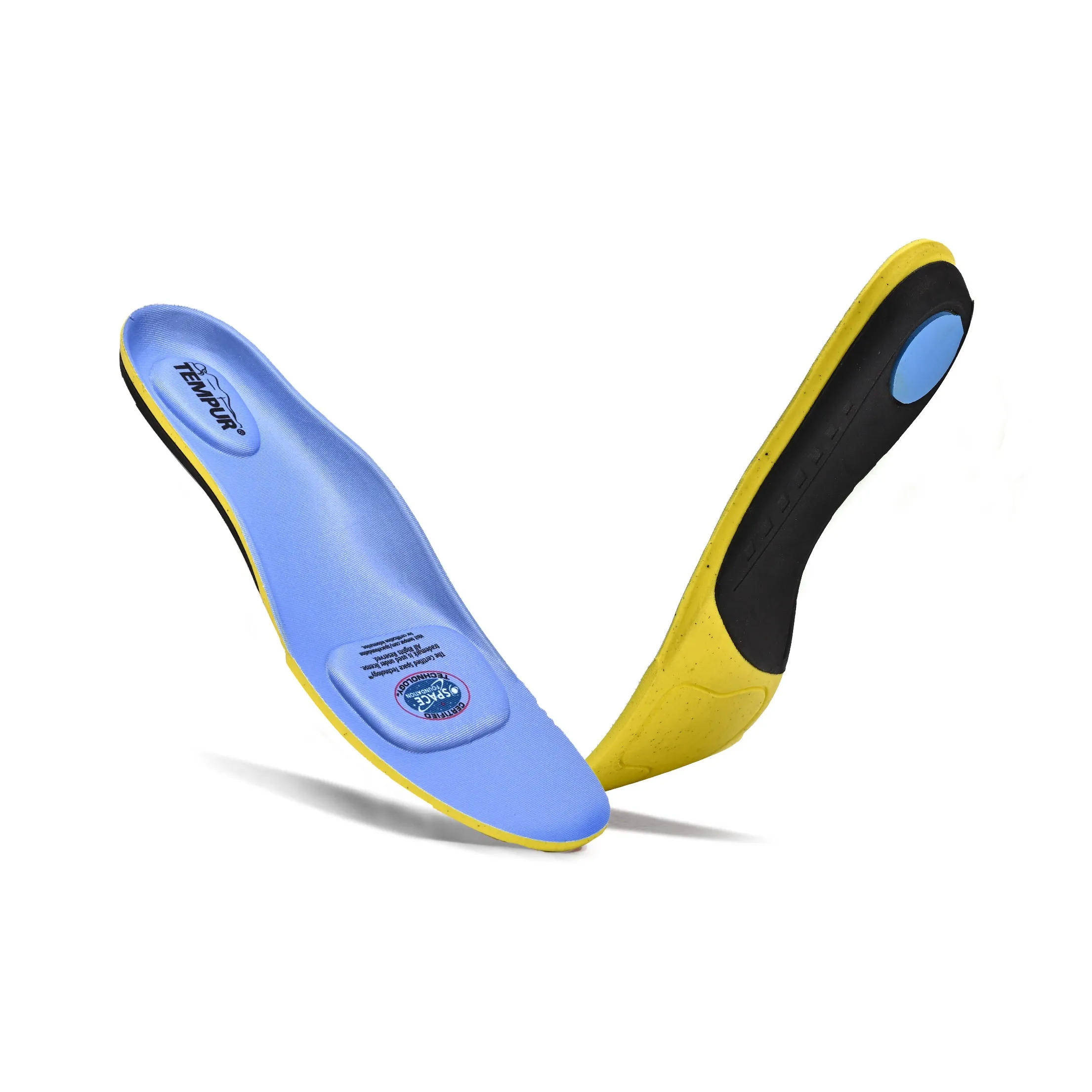 TEMPUR 4 Sided Эластичная Мягкая Сетка Полиэстер + TEMPUR Материал Полиуретан + PU (полиуретан) Полиуретановые Стельки Унисекс