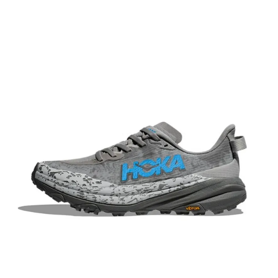 HOKA ONE ONE Slip Resistant Breathable Low Top Trail Running Running Shoes Women's Gray Blue