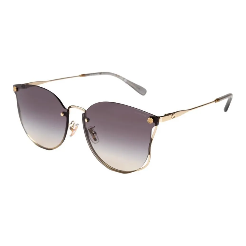 COACH Alloy Irregular Shape Sunglasses Unisex Gold