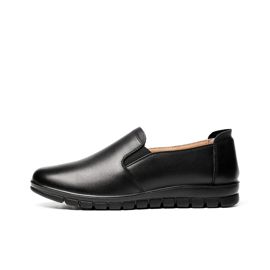 AOKANG Women's Casual Shoes Low Top Slip on Slip Resistant Women's Black
