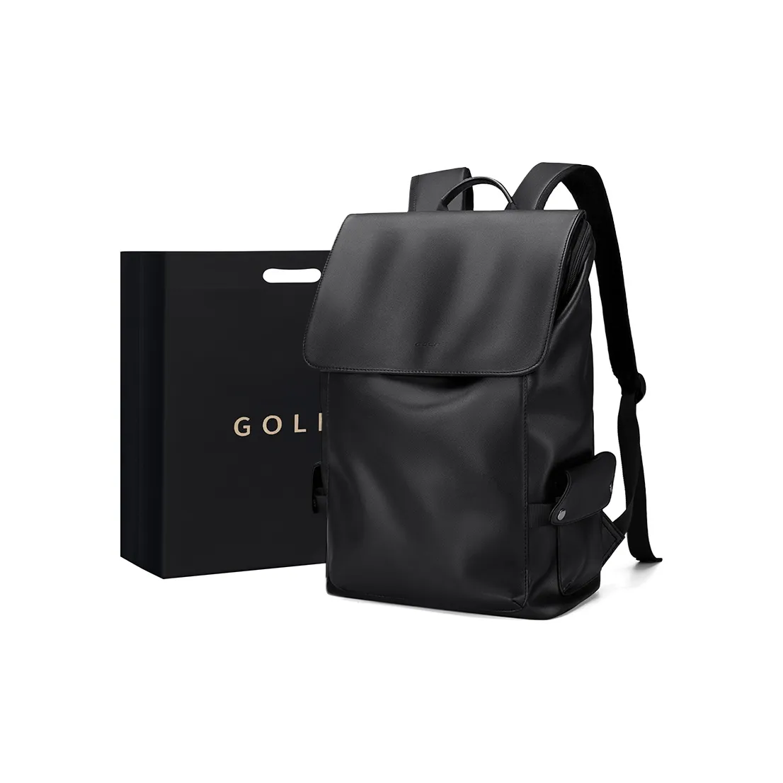 GOLF Synthetic Leather Students Backpack Large Men's Black/Gray