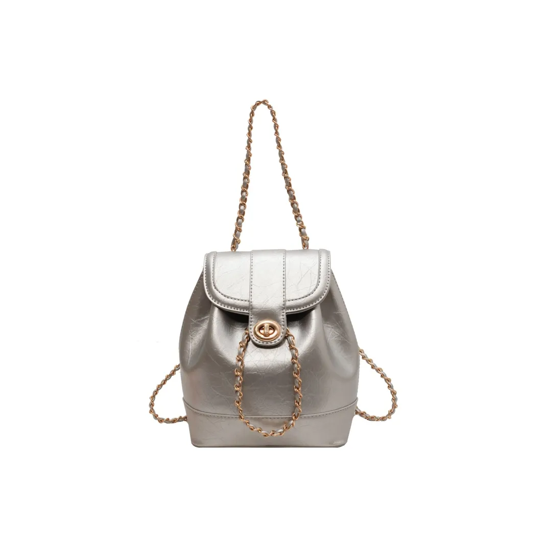 MingLu PU Backpack Women's Black/Silver/Burgundy/White/White & Black