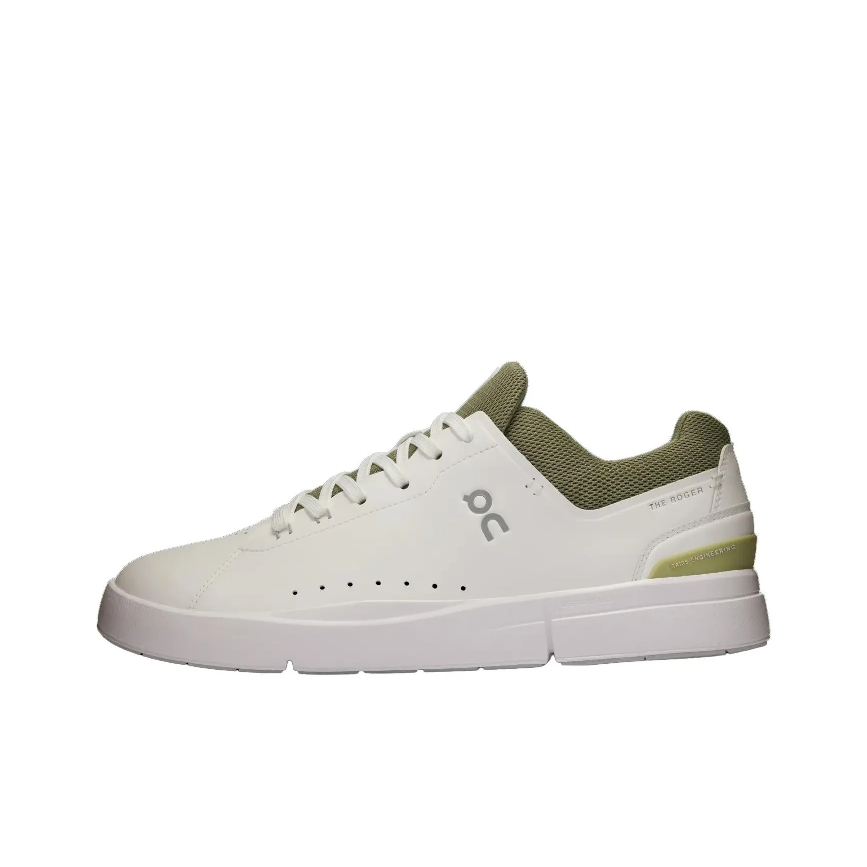 On The Roger Advantage Slip-Resistant Abrasion-Resistant Breathable Low-Top Skateboard Shoes Men's White Green На The Roger Advantage противоскользящие устойчивые к истиранию дышащие низкие кеды для скейтбординга мужские белые зеленые