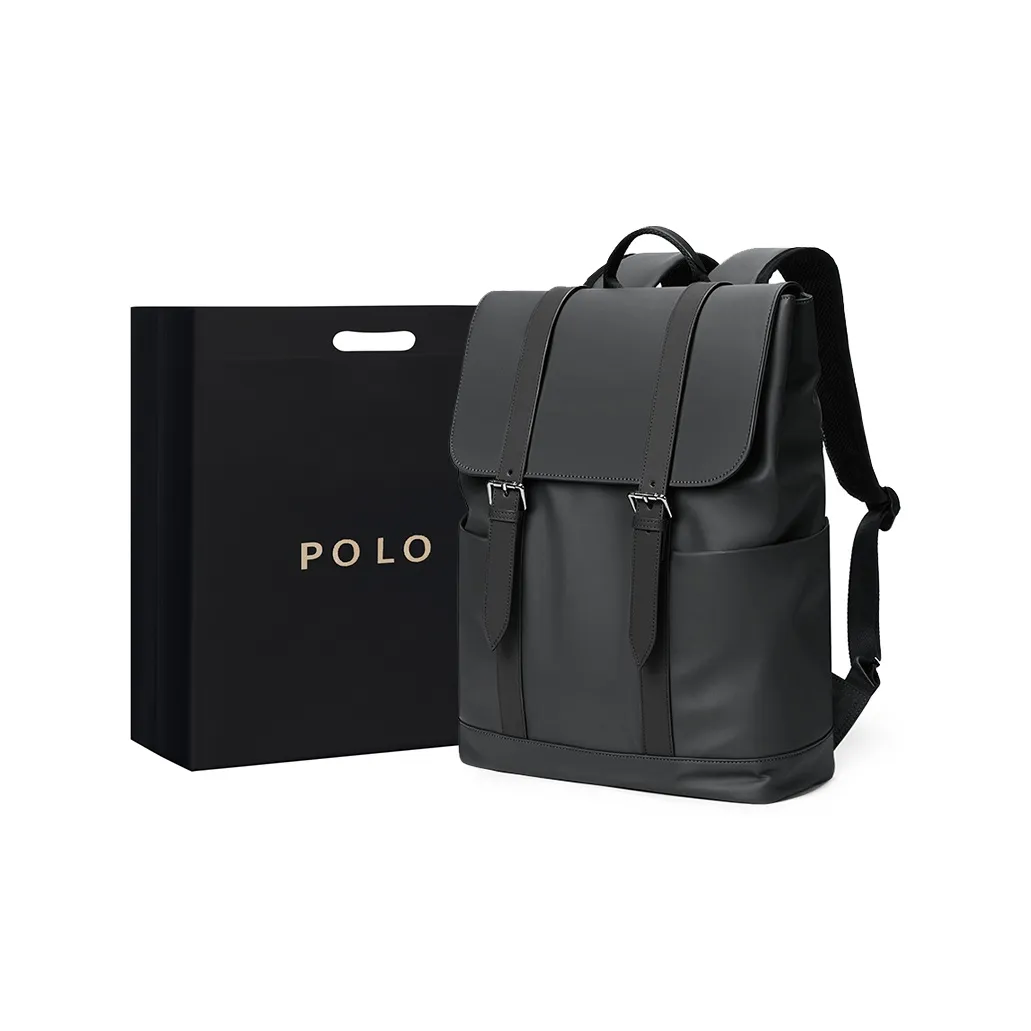 POLO Fabric With Synthetic Leather Backpack Large Size Men's Multicolor