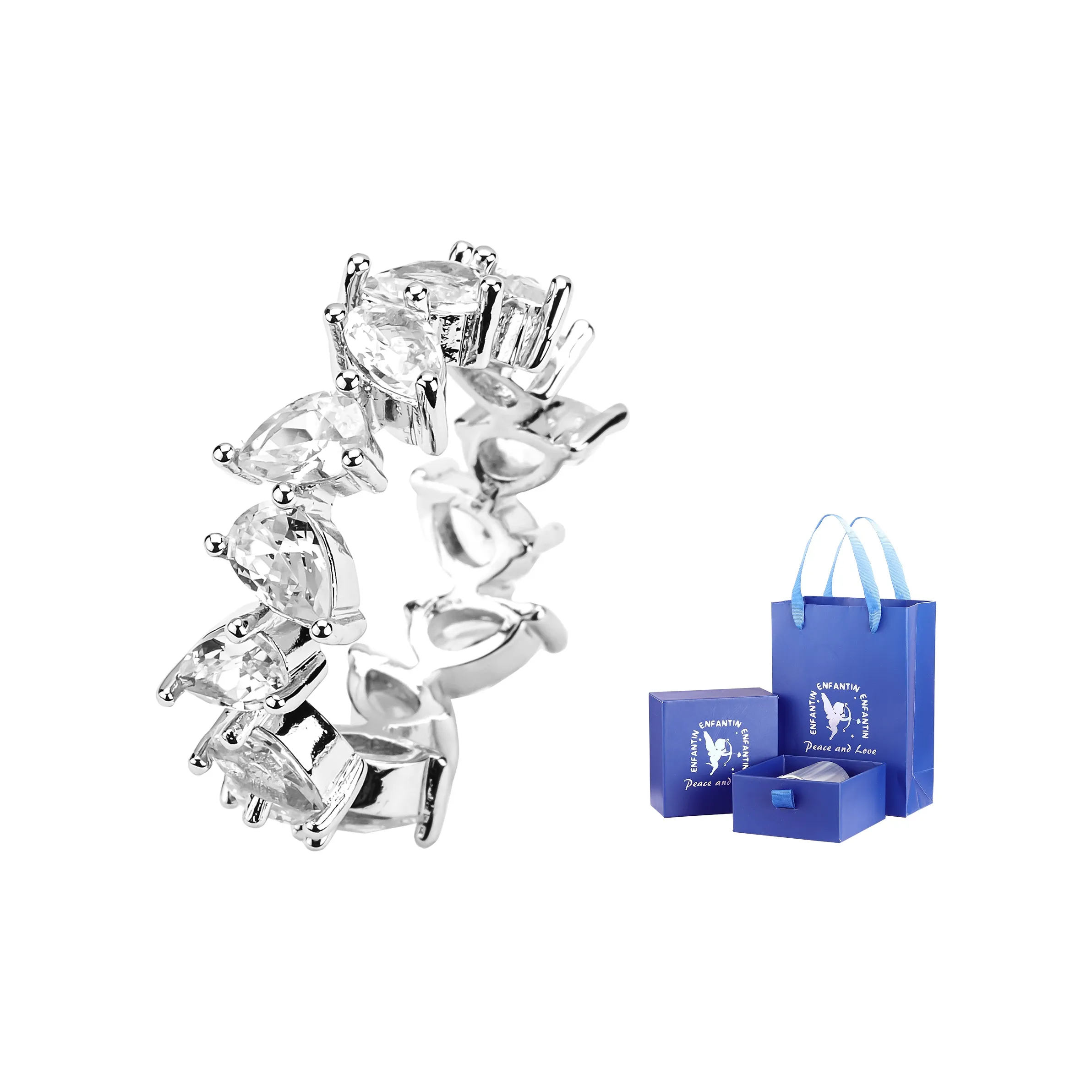 ENFANTIN Кольца из меди с покрытием из белого золота женские