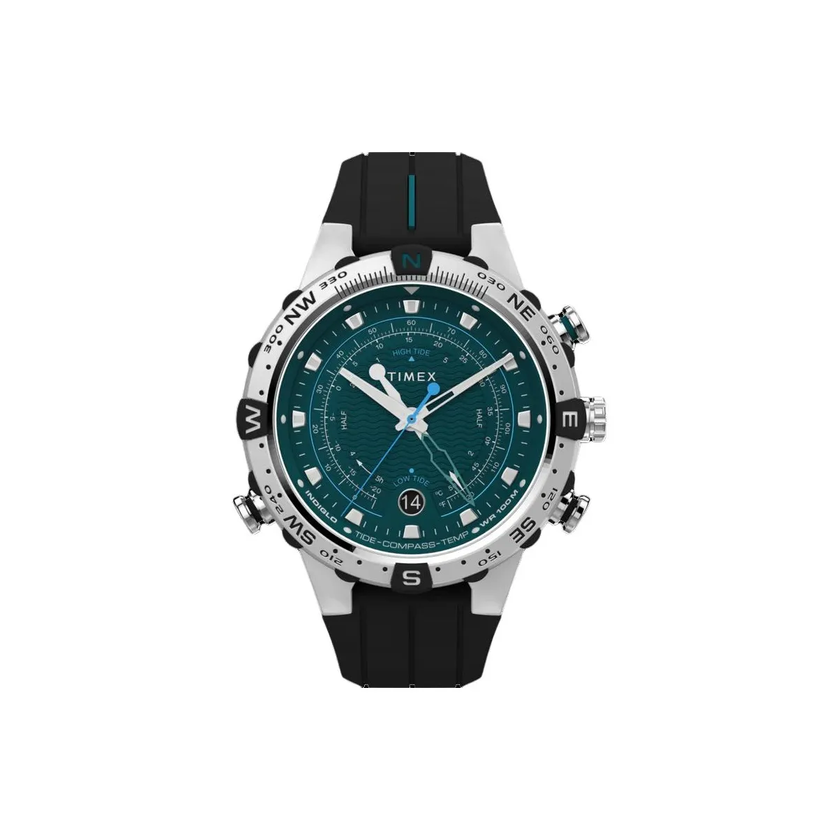 TIMEX Expedition North Collection Мужские часы Кварцевый механизм Силиконовый ремешок 45 мм Зеленый циферблат