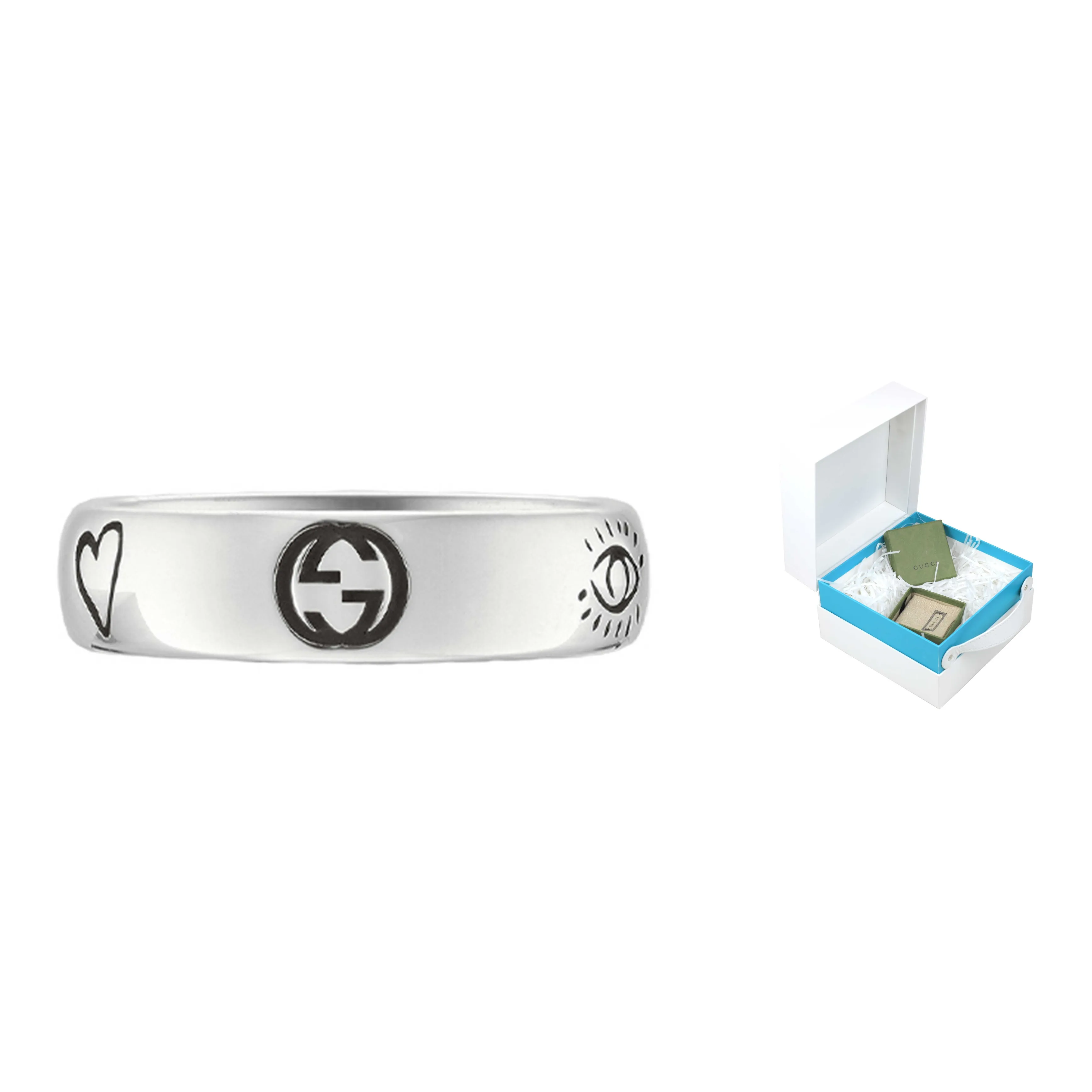 GUCCI 925 Sterling Silver Sterling Silver Ring Unisex