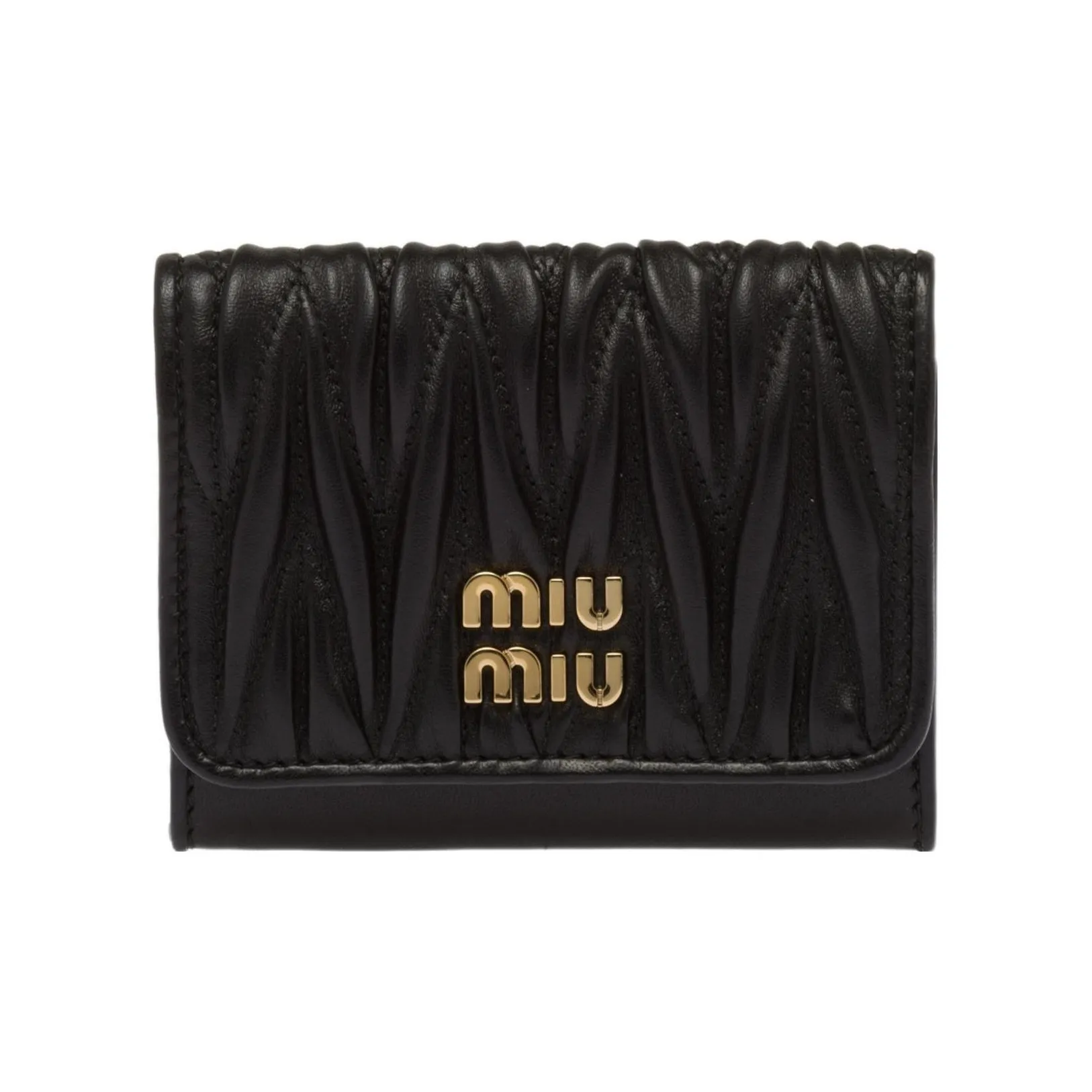 MIU MIU Leather Card Holder, Wallet Women's Black