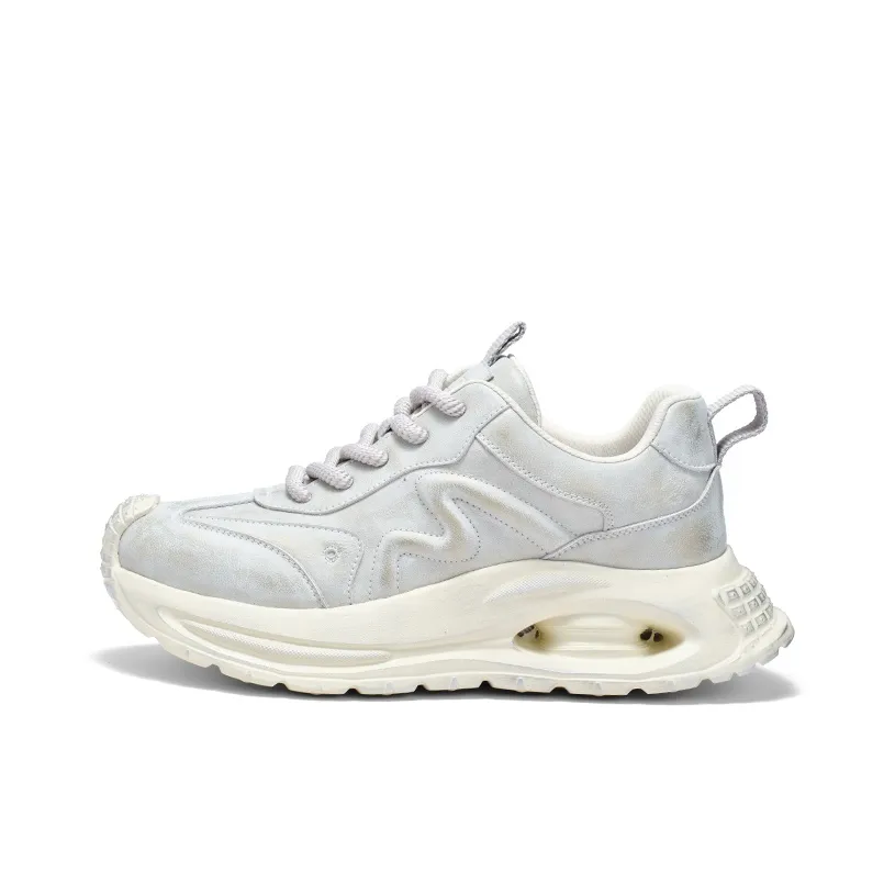 FAIRWHALE Низкий топ толстая подошва кроссовки унисекс серебряный