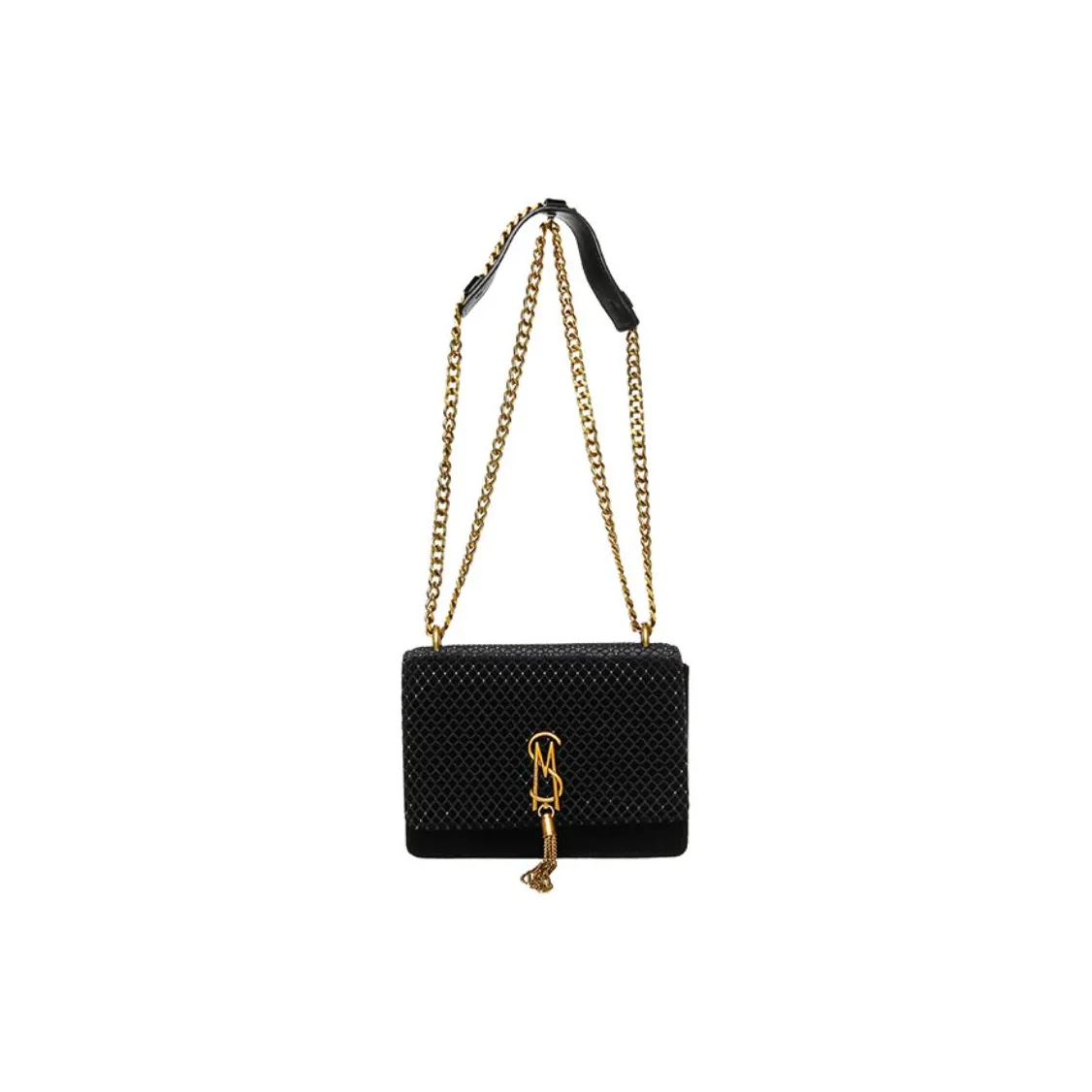 STEVE MADDEN Fabric Crossbody Bag Shoulder Bag Small Size Women's Black Gold