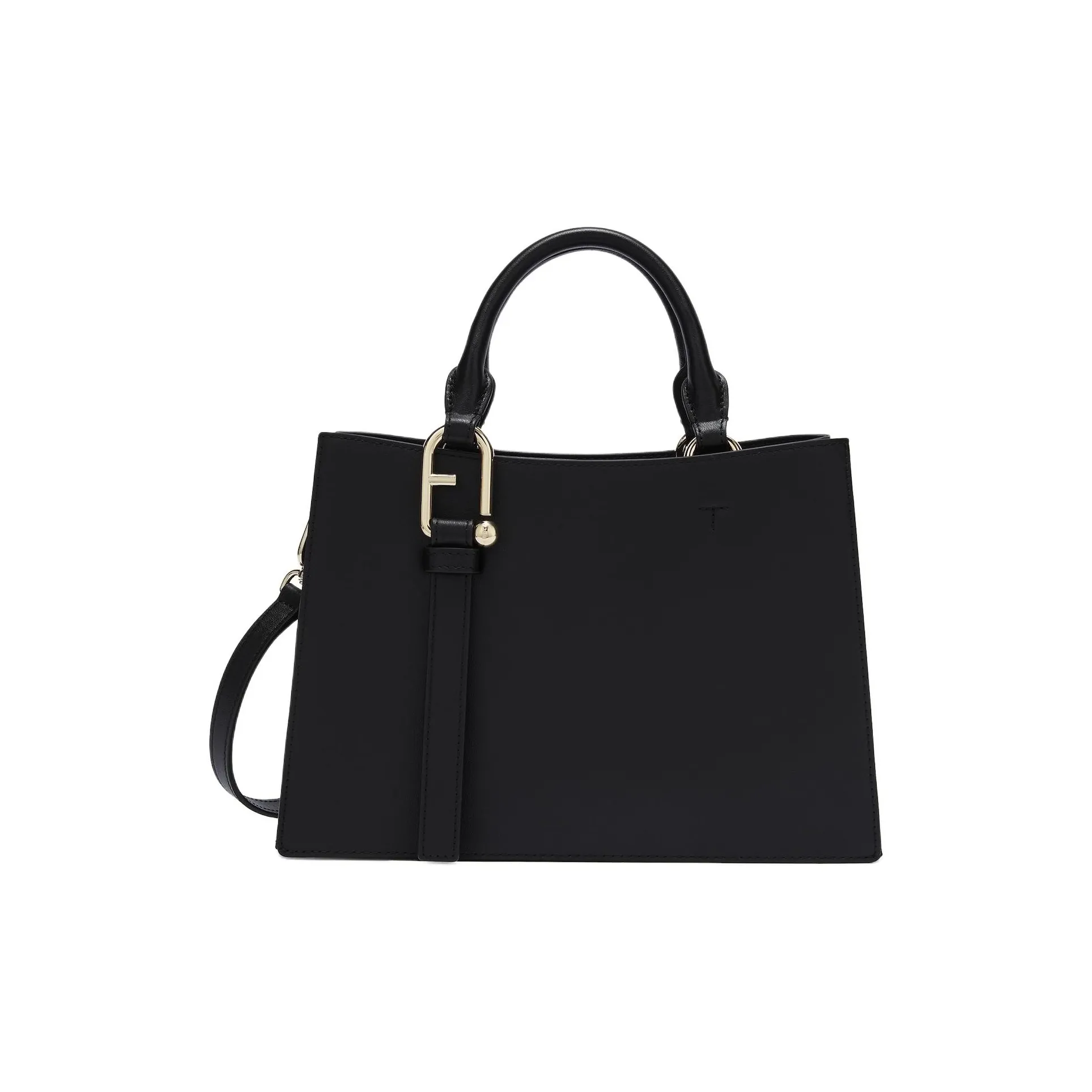 Furla Calfskin Tote Bag, Shopping Bag, Shoulder Bag, Crossbody Bag, Handbag Medium Size Women's Black