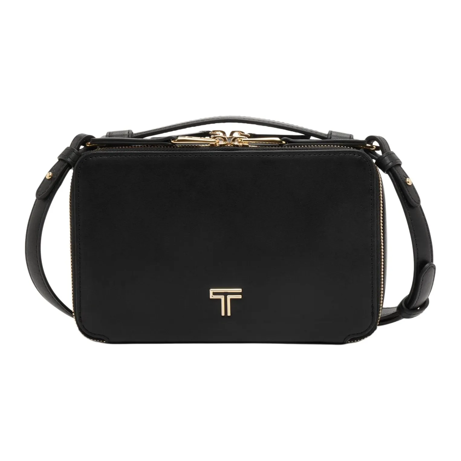 TUMI Voyageur Leather Handbag, Shoulder Bag, Crossbody Bag Women's Black & Light Gold