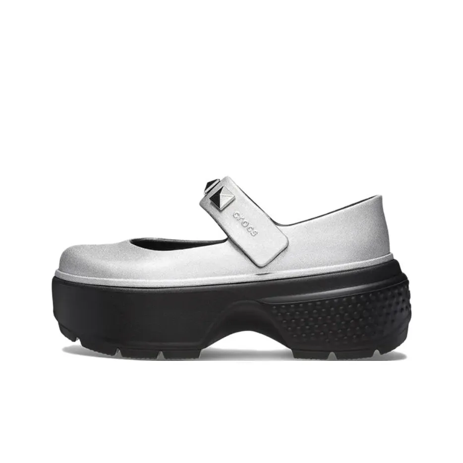 Crocs Platform Mary Jane Shoes Women
s Silver