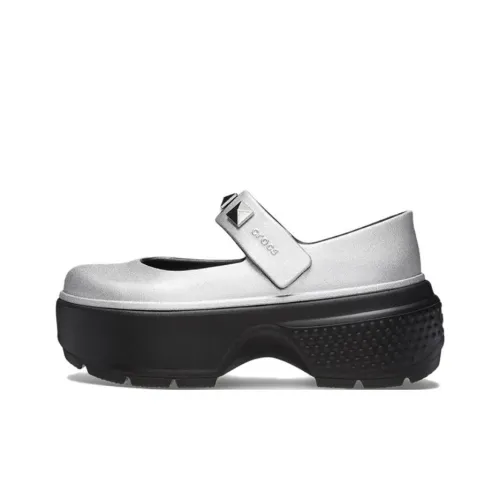 Crocs Туфли Мэри Джейн Серебряные Женские