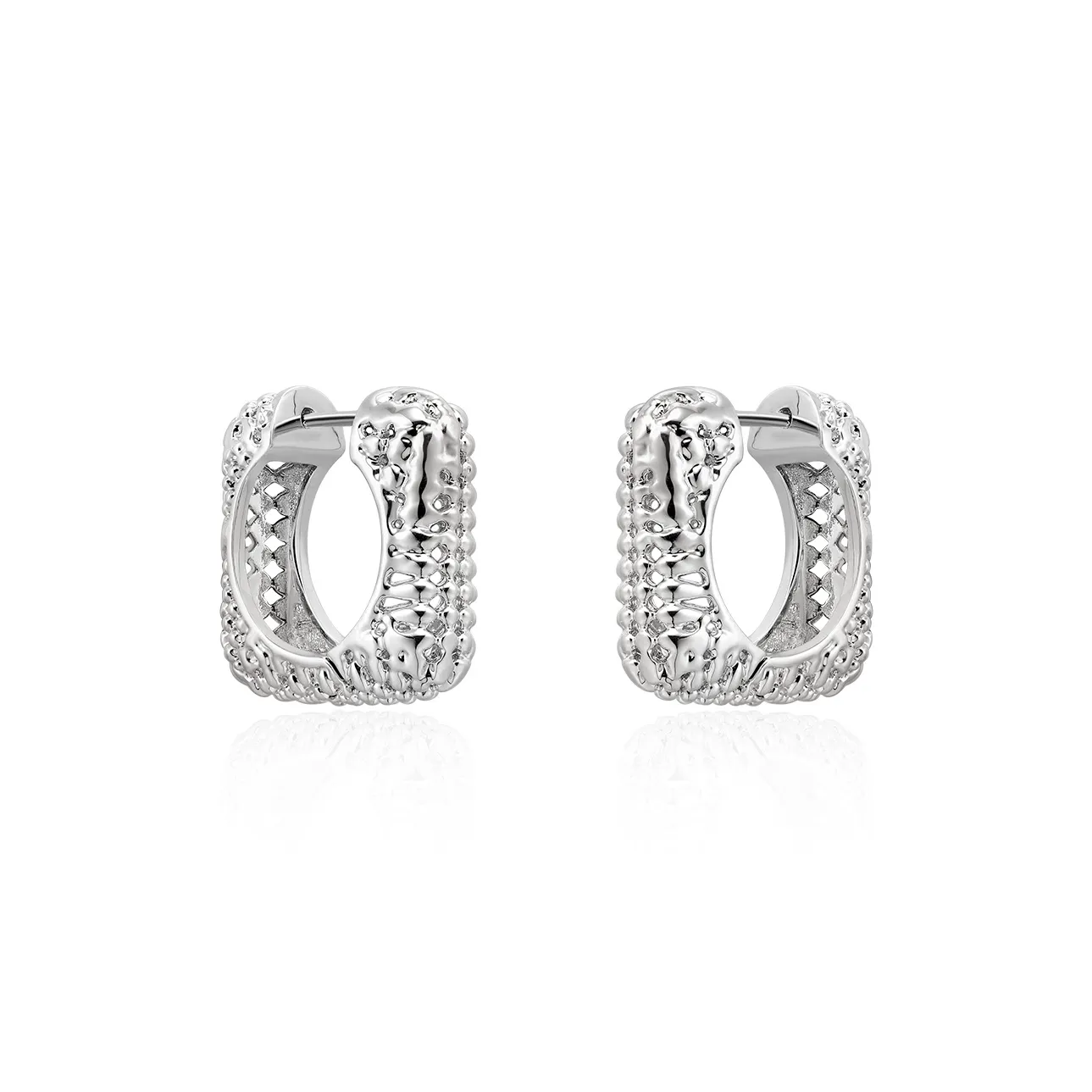 BOONEE ALUS Серьги из меди с покрытием из белого золота женские