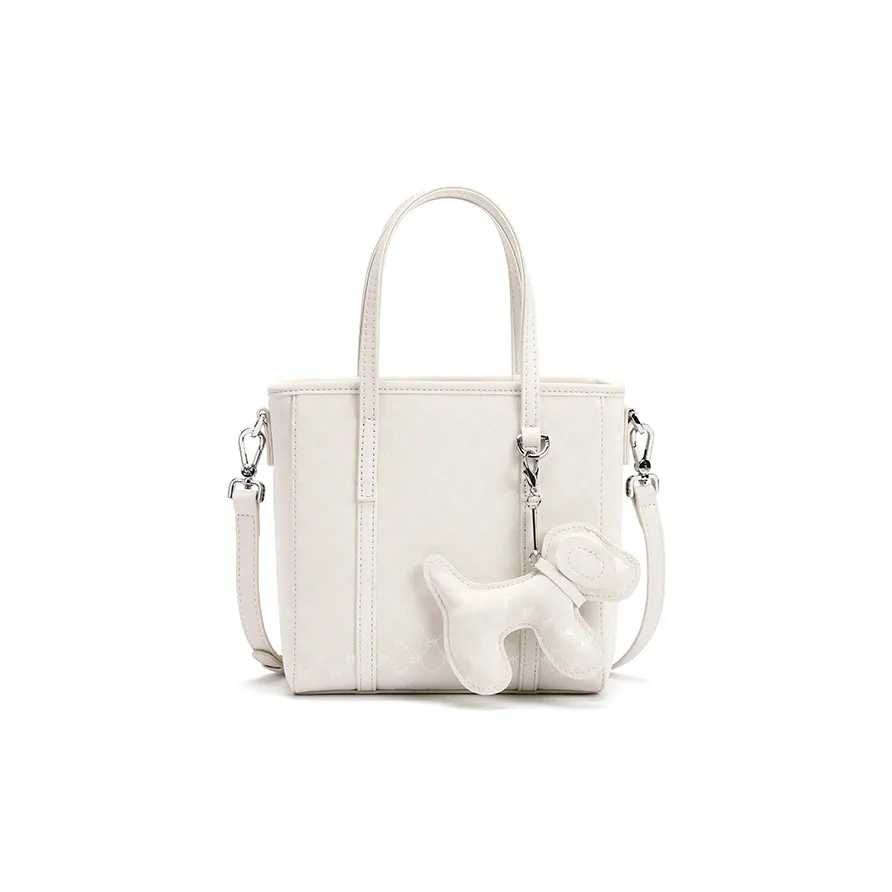 LMK Cow Leather Horse Charm Commute One Shoulder Handbag Regular Unisex Gold/Jade White/Morandi Green