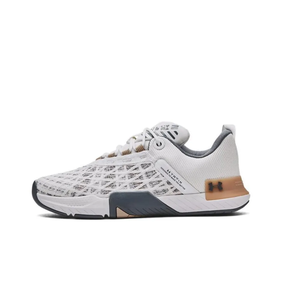 Under Armour TriBase Reign 5 Slip-Resistant Abrasion-Resistant Low-Top Training Shoes Men's White Утерщипающий Abrasion-Resistant Низкий Топ Кроссовки для тренировок Мужской Белый