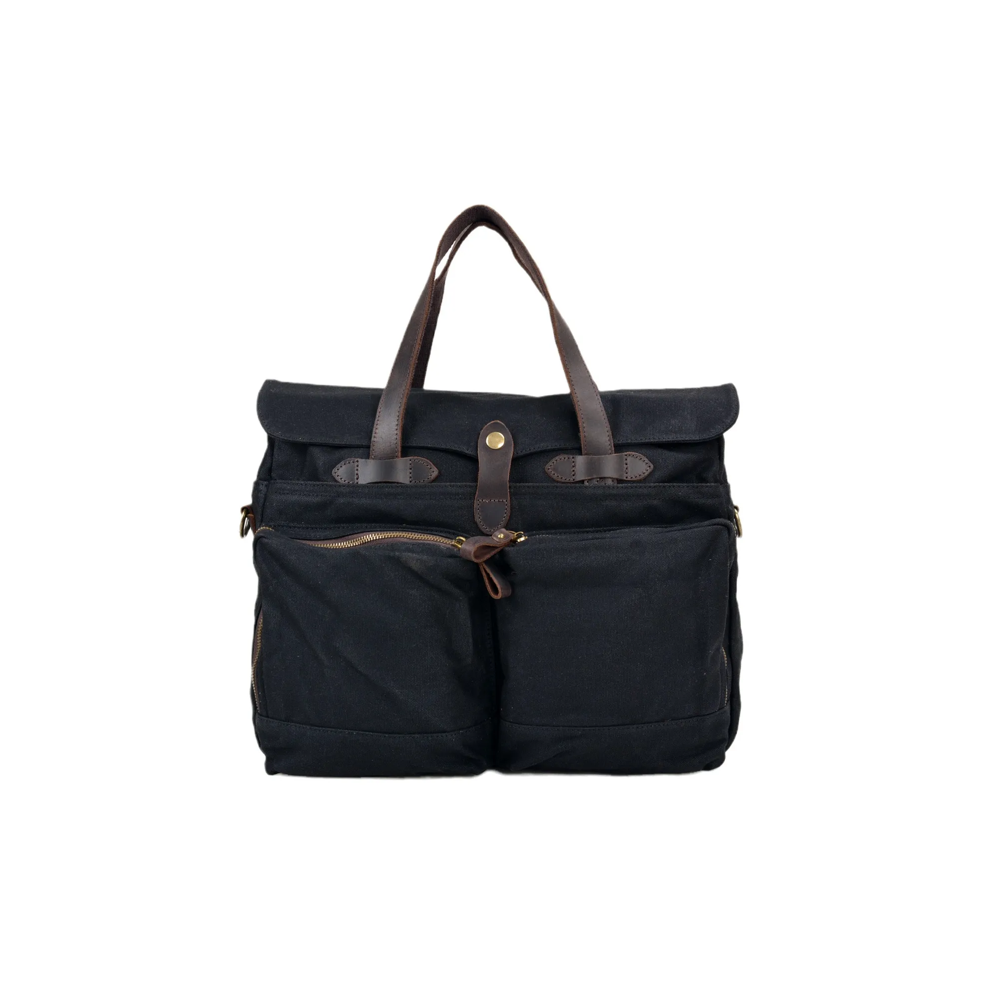 TTaG．baG Масляный воск холст утолщенная верхняя коровья кожа сумка мужской черный армейский зеленый