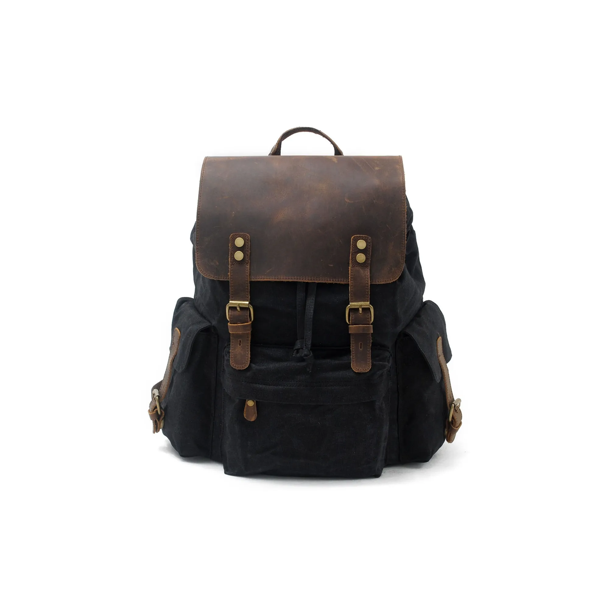 TTaG．baG Телячья кожа с масляным воском холст рюкзак мужской черный кофейный серый армейский зеленый хаки