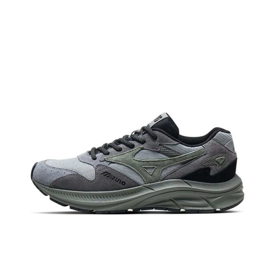 Mizuno Pi Retro Durable Breathable Low-Top Casual Shoes Unisex Light Gray/Matte Green