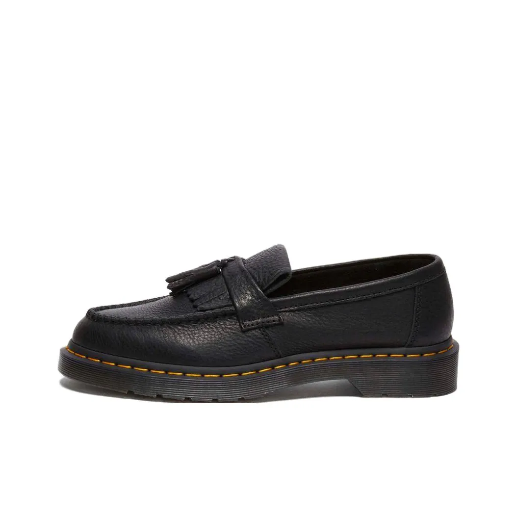 Dr.Martens Adrian Yellow Stitch Ambassador Leather Loafers Black