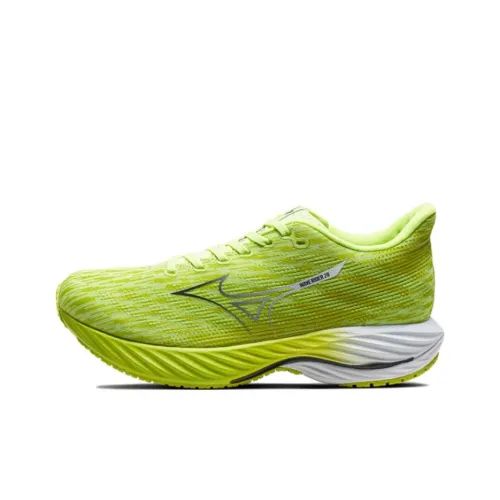 Mizuno Wave Rider 28 Беговые кроссовки Низкие Неоново-желтый/Белый Унисекс
