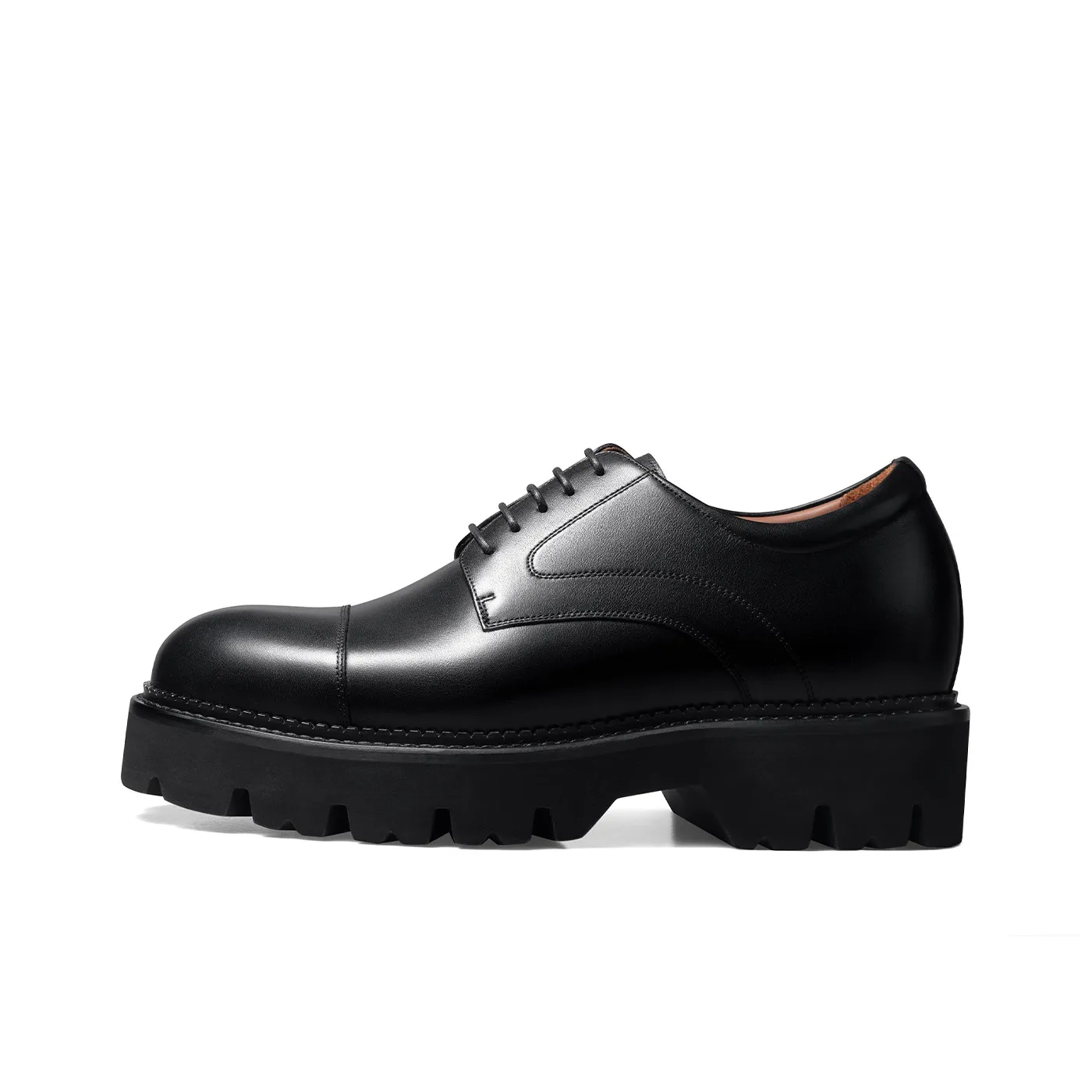 Zuti British Business Calfskin Derby shoes pointed Casual shoes pointed Approx. 8.5cm Men's Black