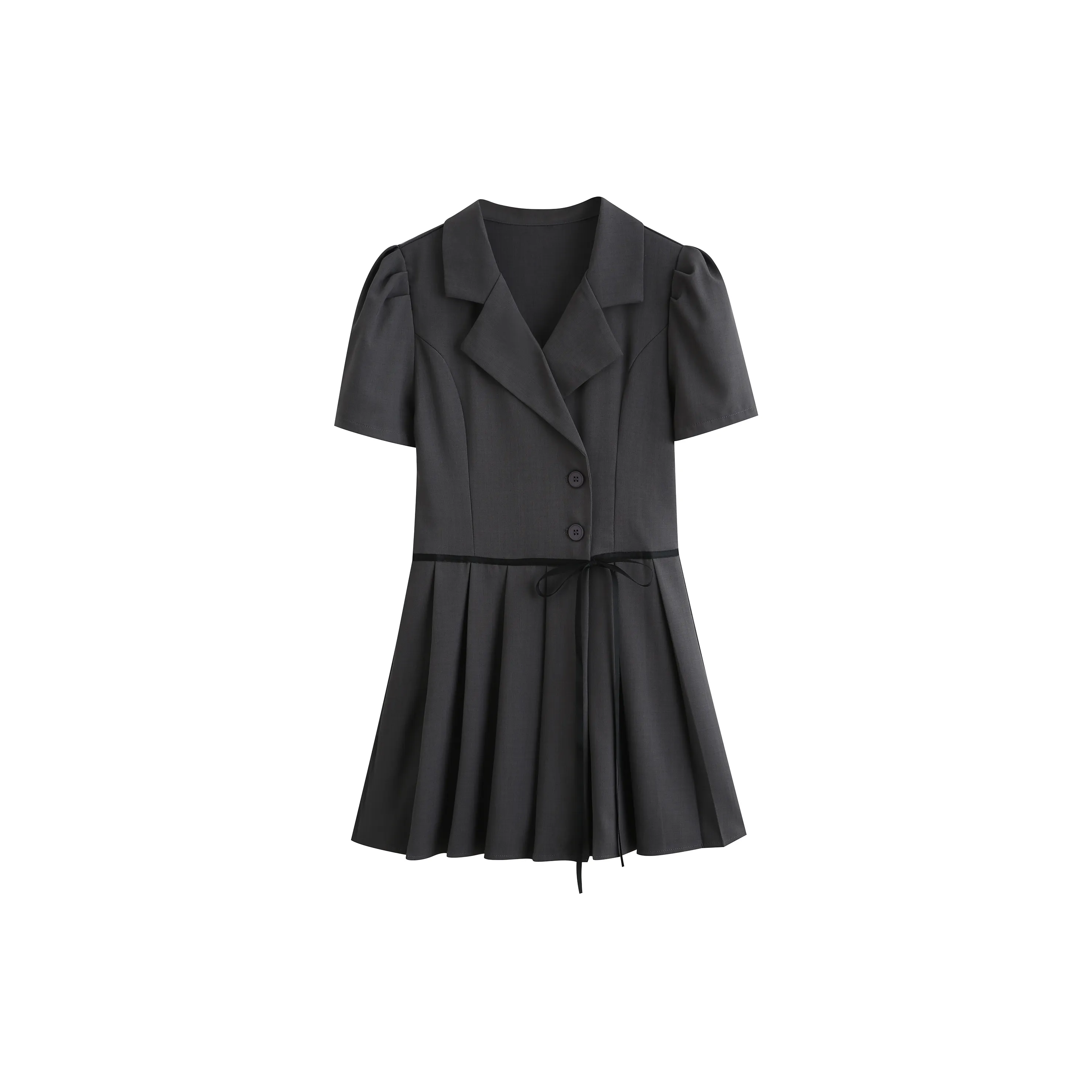 ZCDECO Короткий рукав платье женское элегантное серое