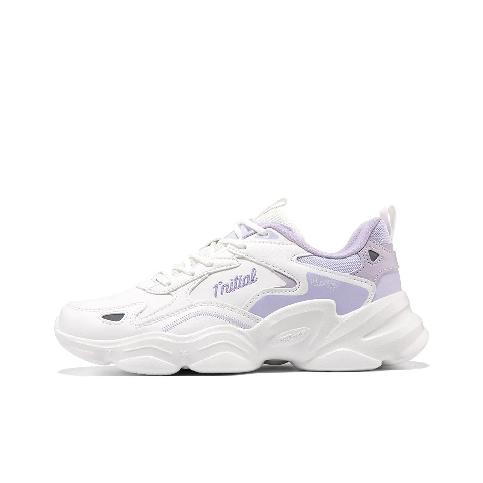 361° Wear-Resistant Low-Top Casual Shoes Women's White Purple