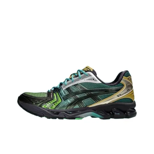 Asics Гель Kayano 14 Беговые кроссовки Низкие Черно-зеленые Унисекс