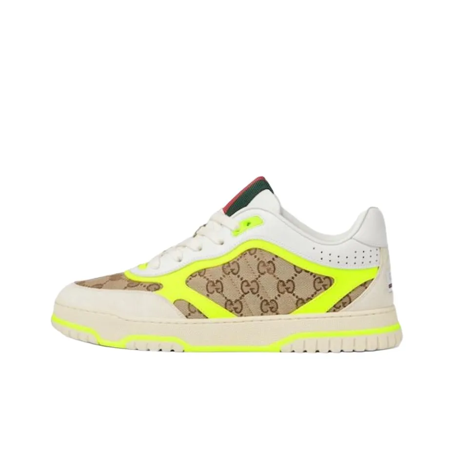 GUCCI Re Web Sneaker 'GG Canvas Beige Fluorescent Yellow'