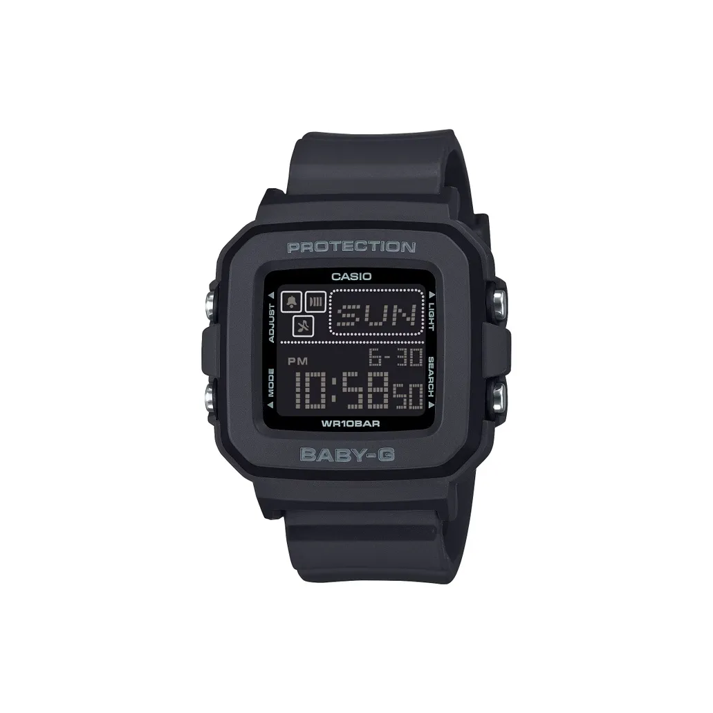 CASIO BGD 10 Collection Кварцевый механизм Смольный ремешок Часы Унисекс Черный циферблат
