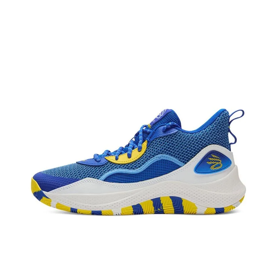 Under Armour Curry Anti Slip Wear Resistant Mid Top Basketball Shoes Unisex Blue