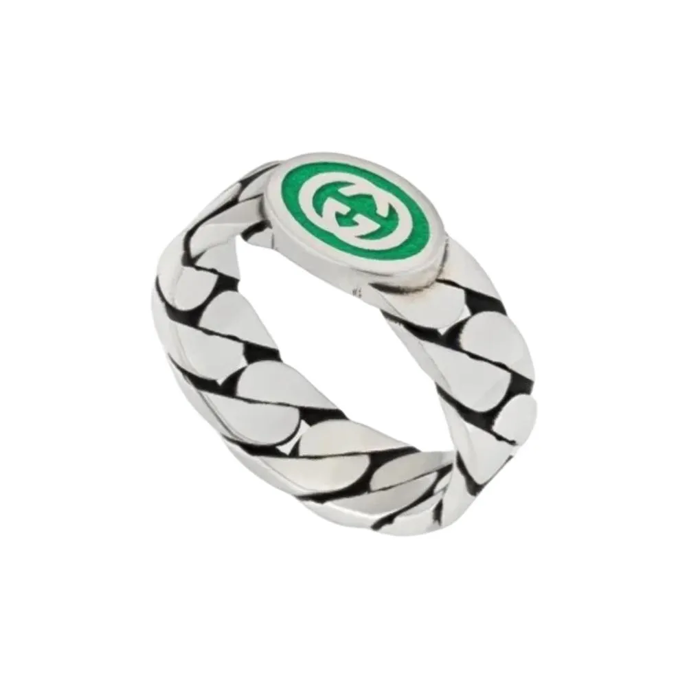 GUCCI Sterling Silver Interlocking G Ring
