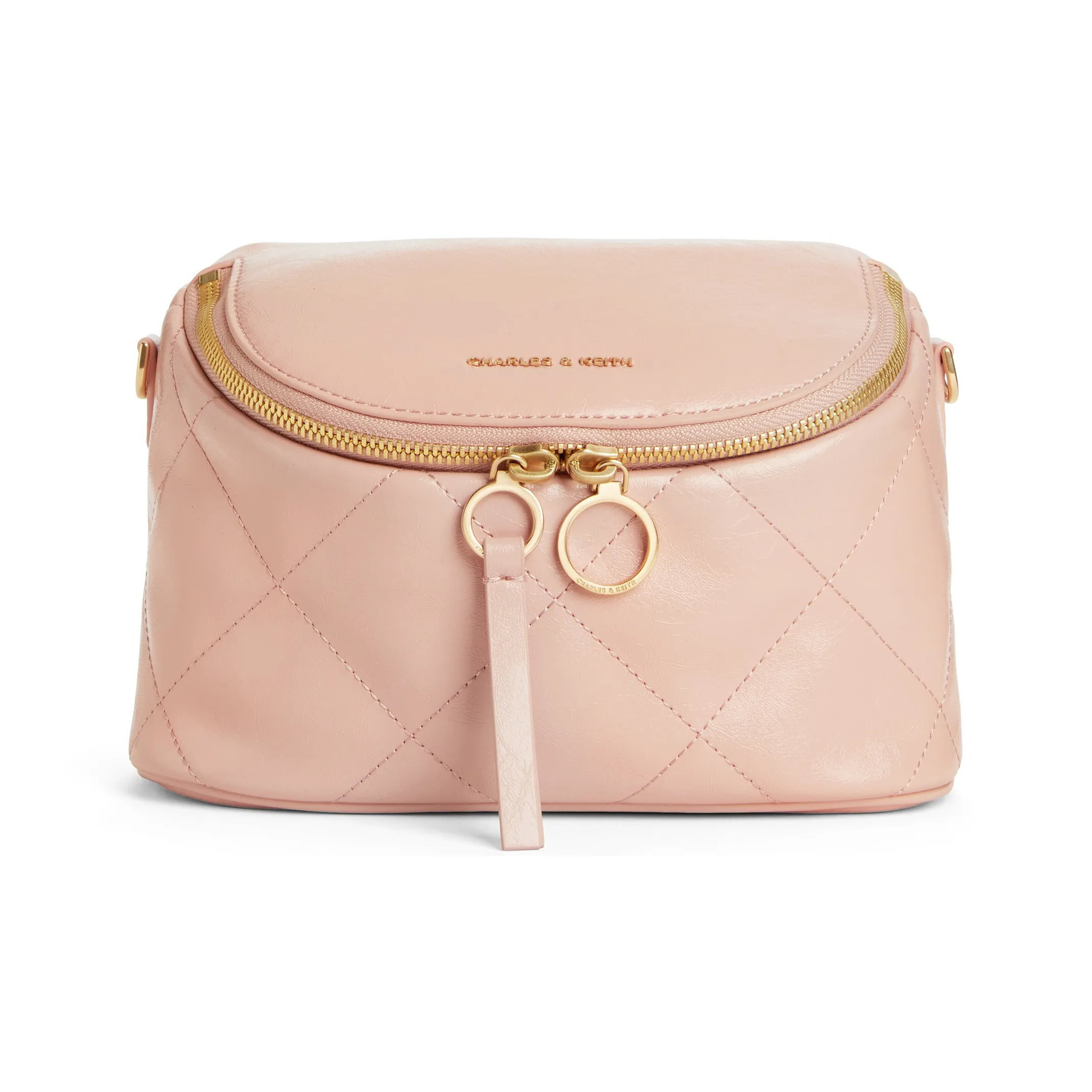 CHARLES KEITH ПУ (полиуретан) Сумка через плечо Маленькая Женская Черная Кремовая Молочная Белая Розовая Сланцевый Синий Серый Синий