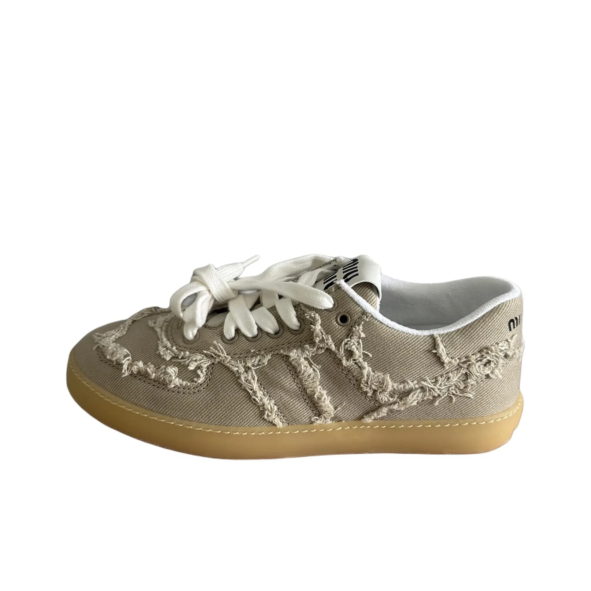 MIU MIU Low-Top Skateboard Shoes German Army Trainers Women's Brown