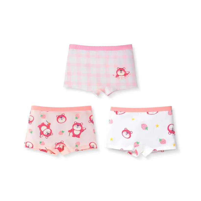 Дисней 3 PIECES Набор Full Принт Розовый + Full Принт Белый + BIG Сетка Kids Трусы