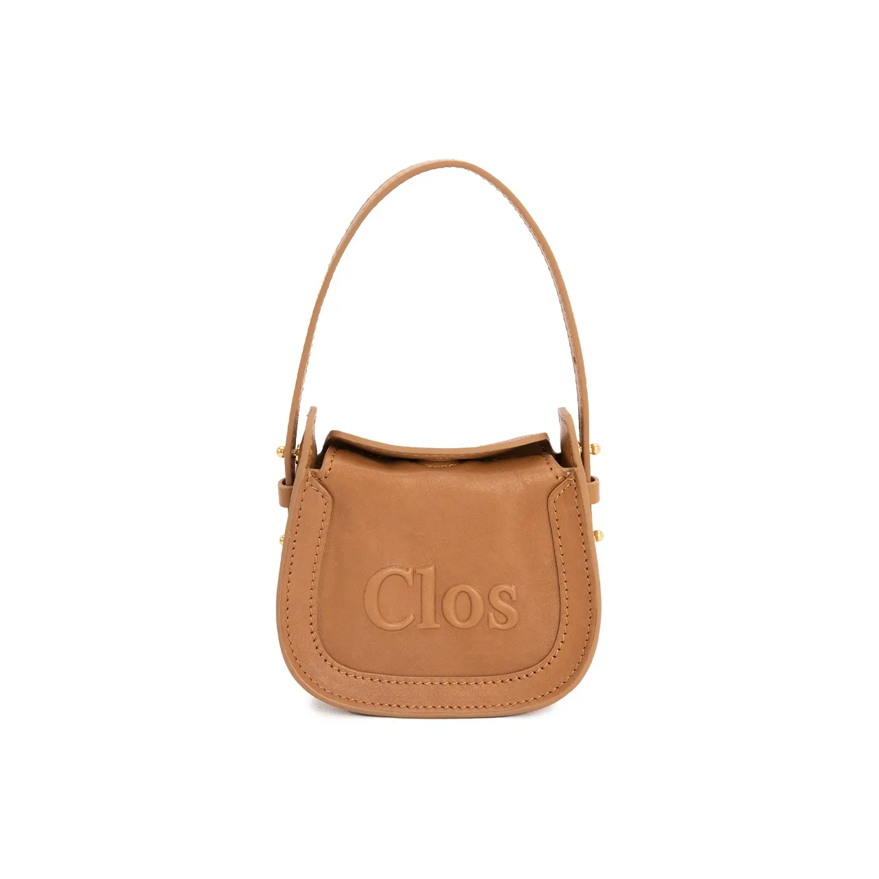 CLOS Телячья кожа Через плечо Седло Сумка Одно плечо Сумка Мини Женская Абрикос Коричневый Черный