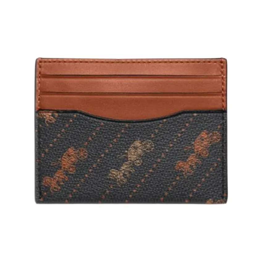 COACH Cow Leather Storage Card Holder Mini Men's Brown