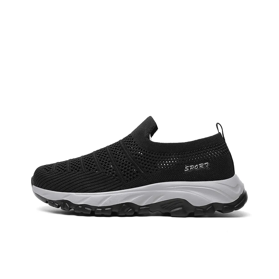SMDXDMS Elderly Shoes Dad Shoes Mom Shoes Low-Top Casual Shoes Unisex Senior Walking Shoes Cut-Out Breathable Slip-on