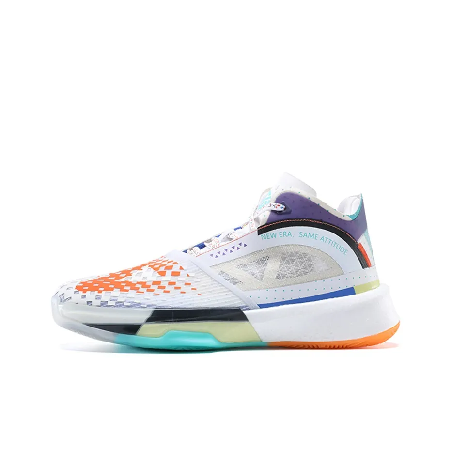 PEAK Surfing The Big Triangle 1.0 Basketball Shoes Men's Mid Top Ecru/Nouveau Green
