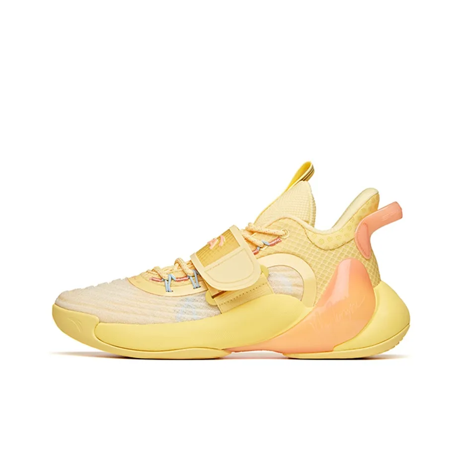 Anta Water Flower 3 Durable Breathable Low-Top Basketball Shoes Light Yellow