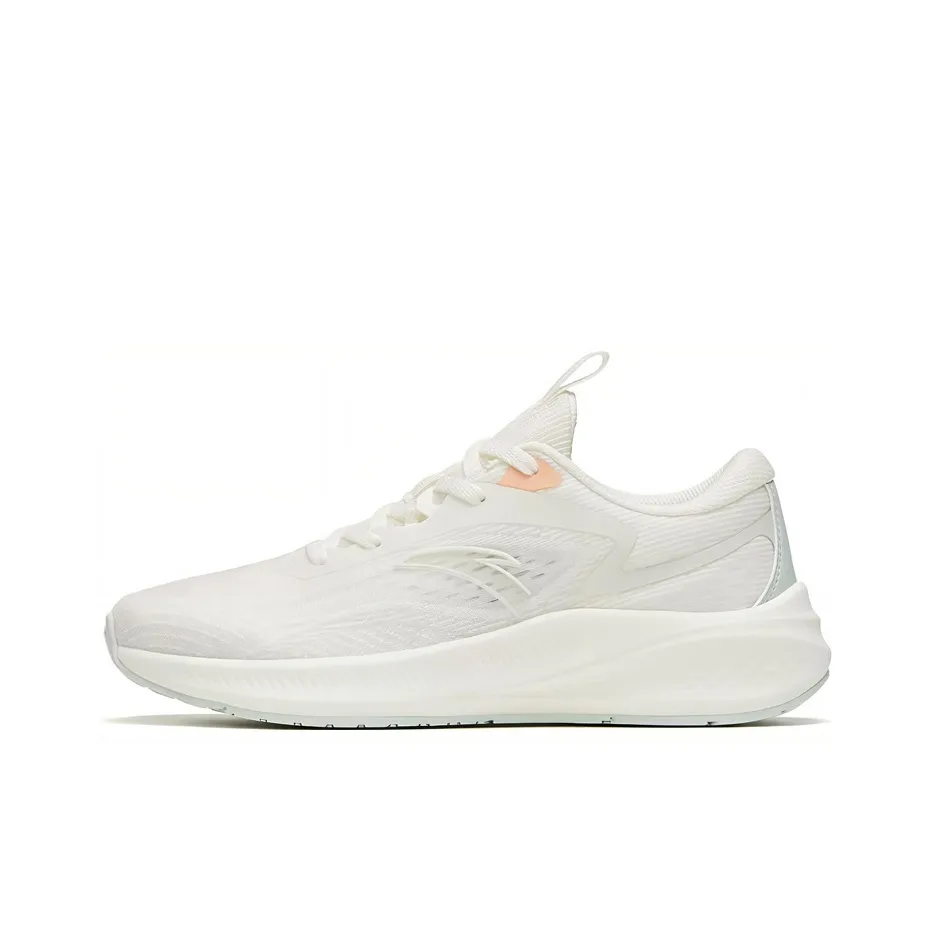 Anta Road Run Cushioning Anti Slip And Wear Resistant Low Top Running Shoes Women's White Green Pink