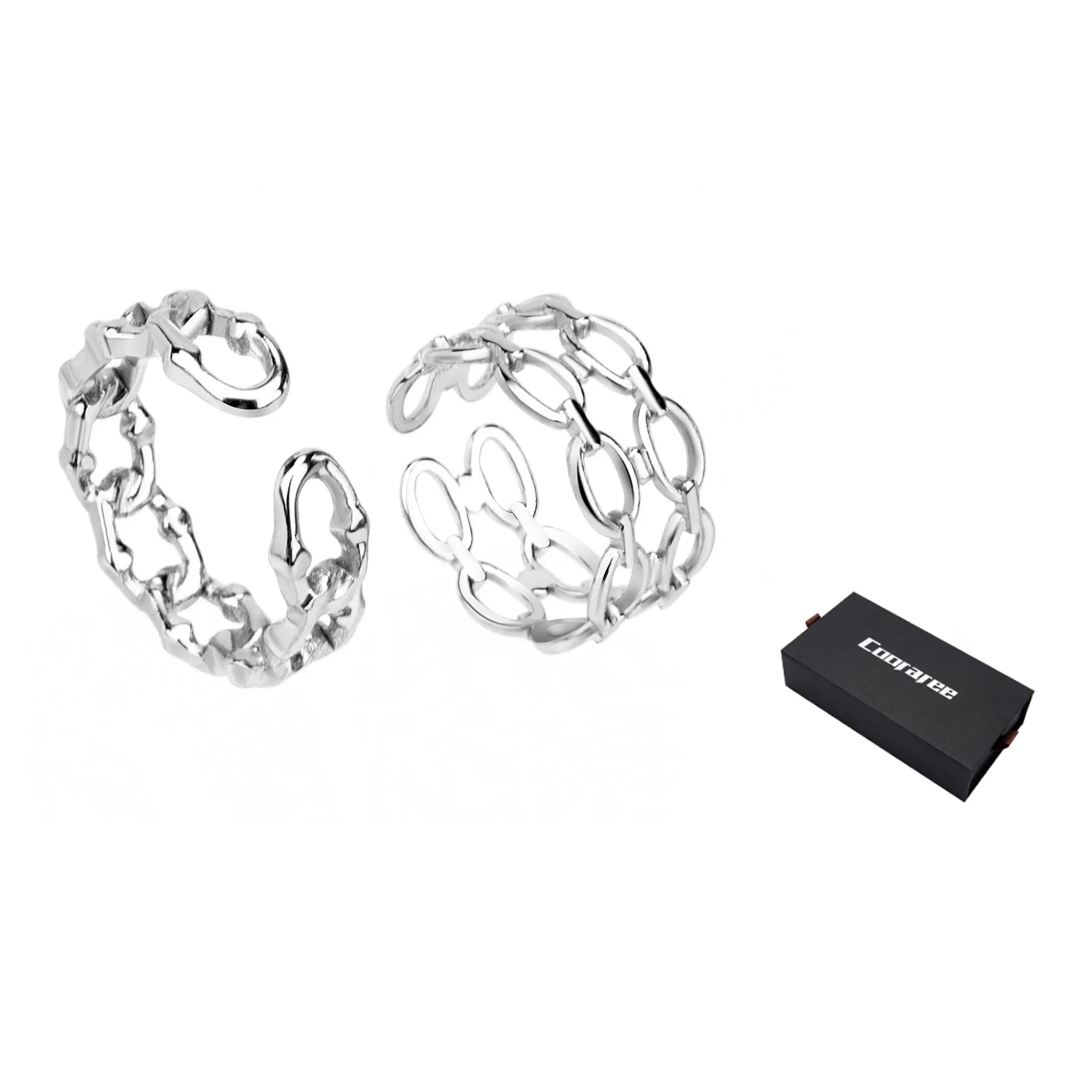 Cooraree Кольца из титановой стали унисекс