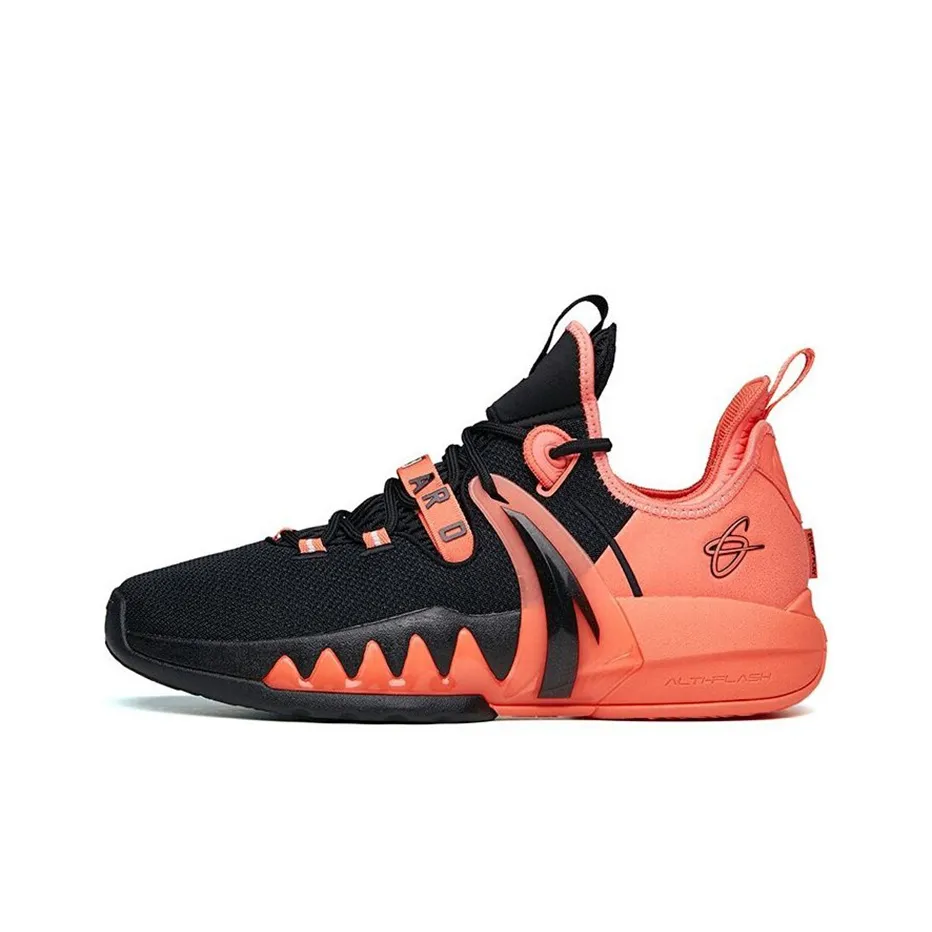 ANTA GH2 Basketball Shoes Men's Low top Black/Orange