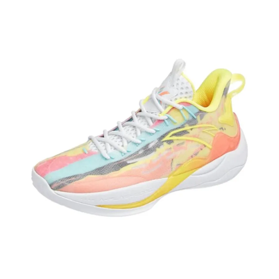 ANTA Mountain 2 Basketball Shoes Men Low-Top White Yellow