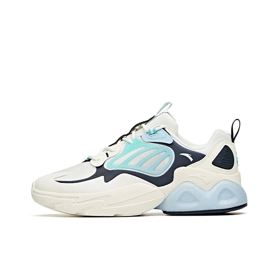 Anta Millennium 2.0 Anti-Slip Wear-Resistant Low-Top Chunky Sneakers White Blue