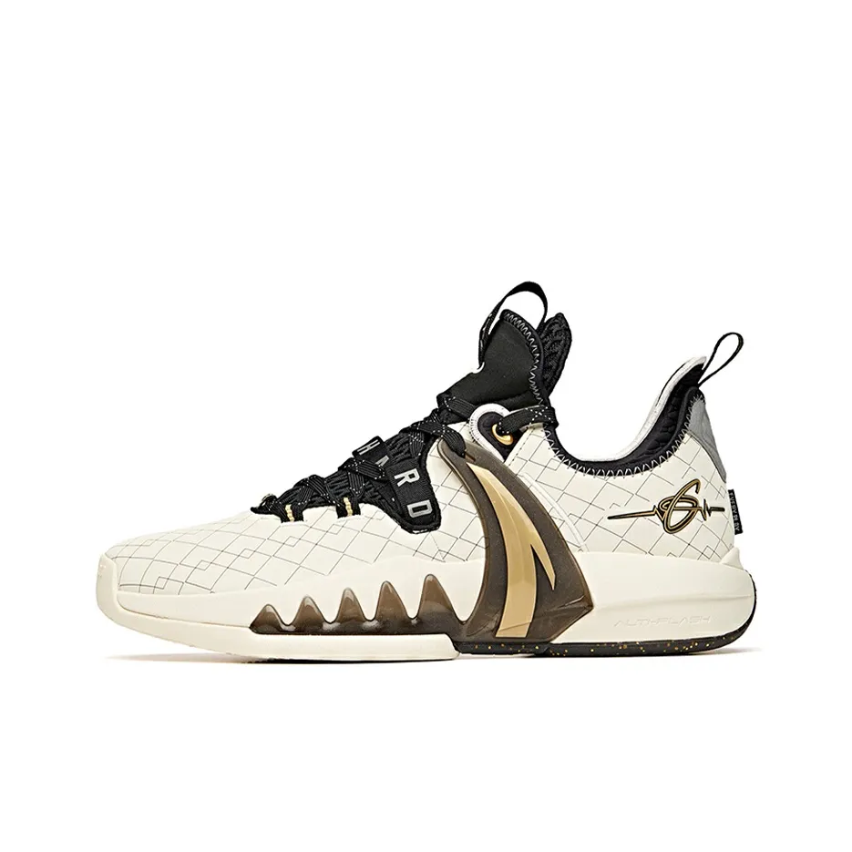 Anta GH2 'Go Hard' Gordon Hayward Anti Slip Wear Resistant Low Top Basketball Shoes White Gold Brown